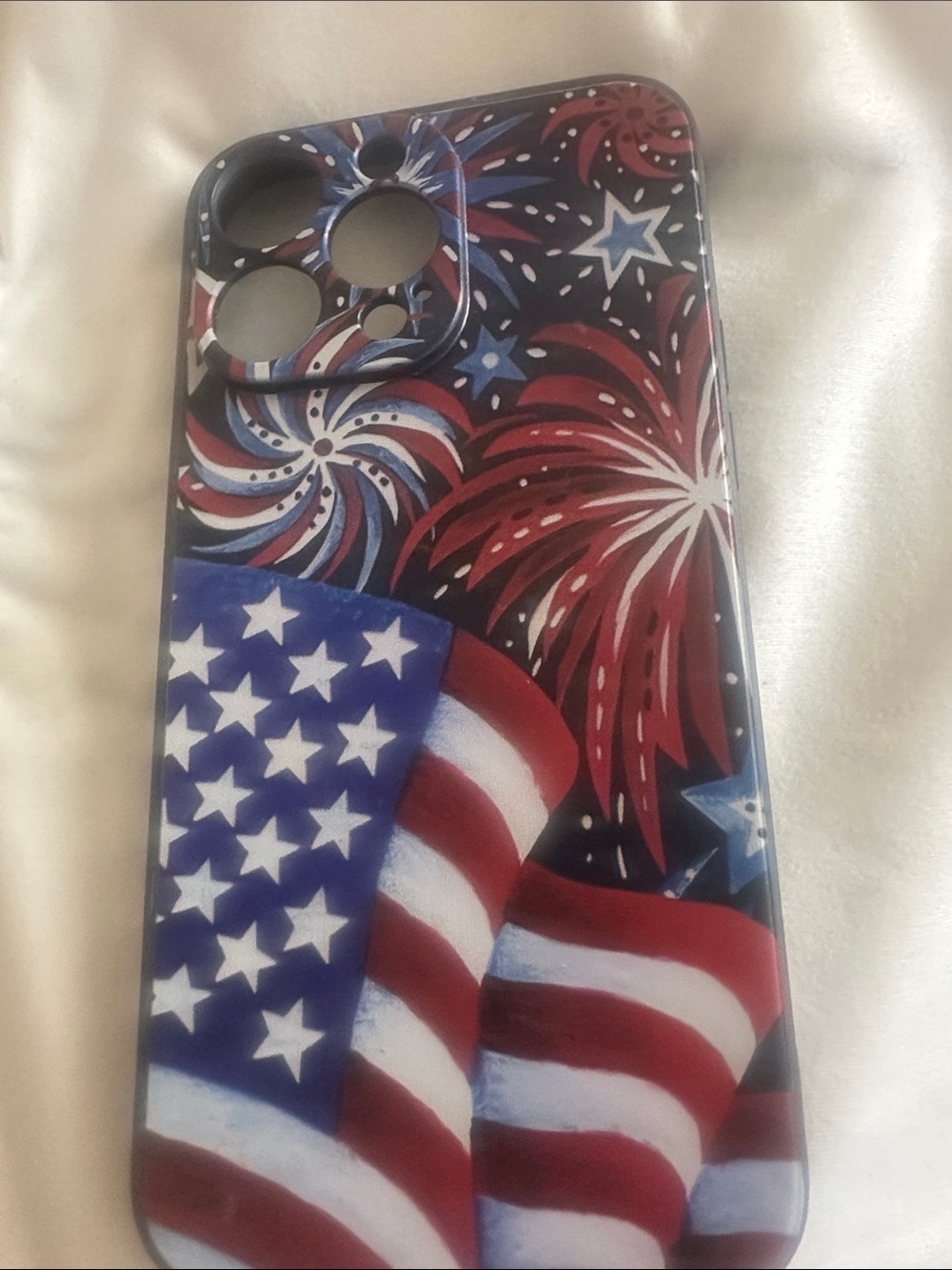 Patriotic American Flag Fireworks Phone Case - Red, White & Blue